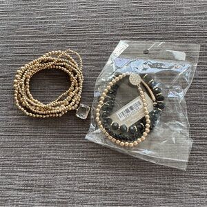 Elegant Gold Beaded Bracelet Set